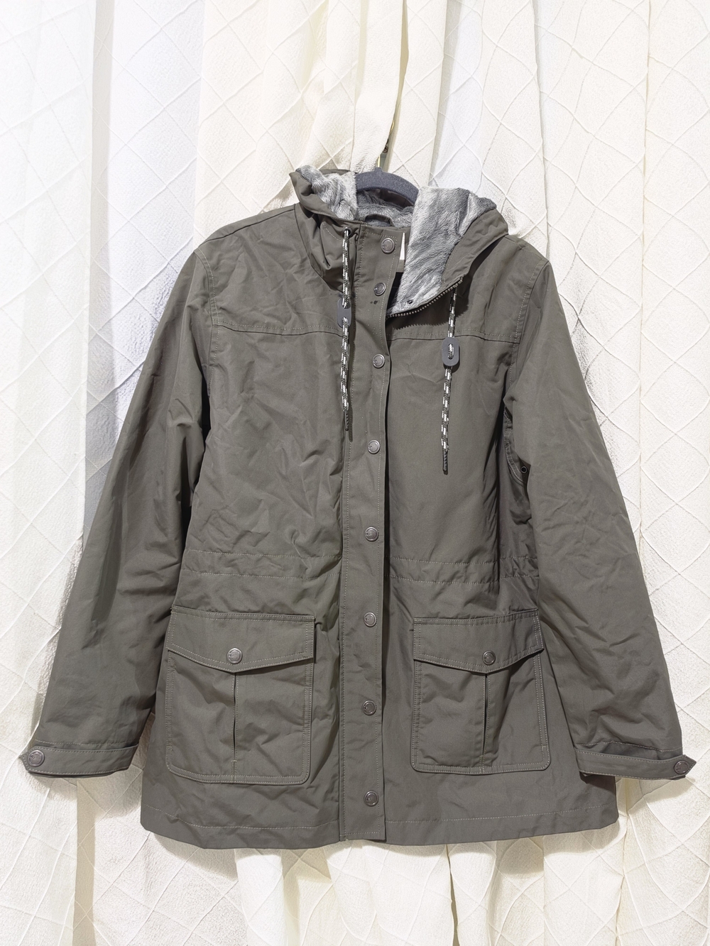 Natural Reflections Olive Green Utility Hooded Jacket